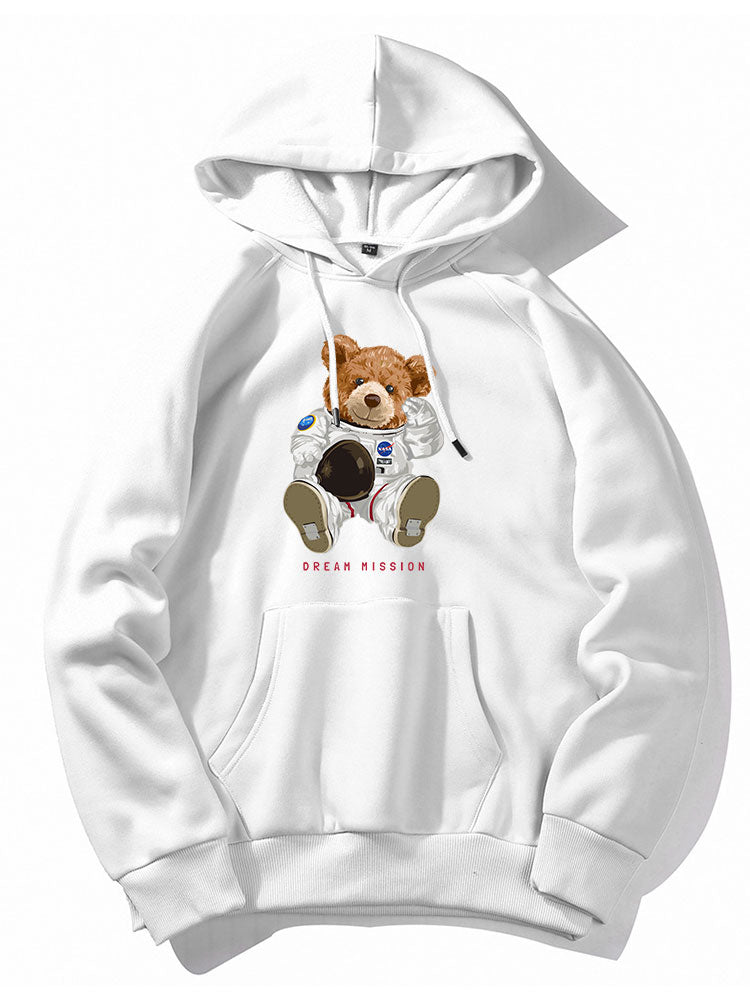 NASA Astronaut Bear Print Hoodie