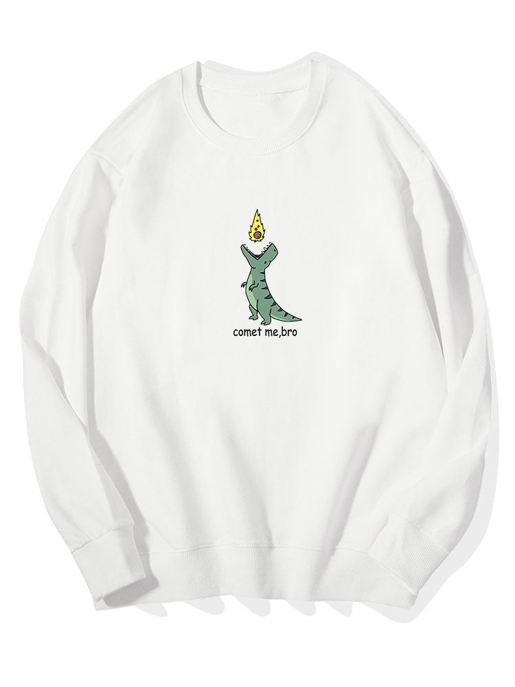 Comet Dinosaur Print Cotton Sweatshirt